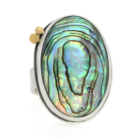Vertical Oval Abalone Ring Image