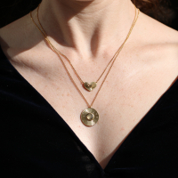 Engraved Starlight Diamond Gold Necklace Image