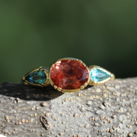 Petal Sunstone Tourmaline Ring Image