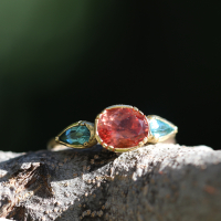 Petal Sunstone Tourmaline Ring Image