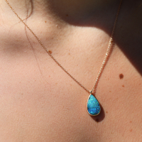 Australian Boulder Opal 18k Rose Gold Necklace Image