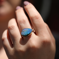 Boulder Opal Asymmetrical Ring Image