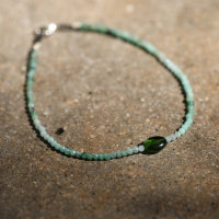 Emerald and Chrome Diopside Beaded Bracelet Image