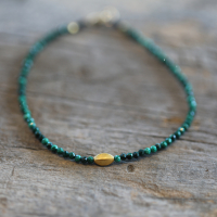 Malachite 18K Gold Beaded Bracelet Image