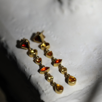Yellow Sapphire, Fire Opal and Garnet Gold Earrings Image