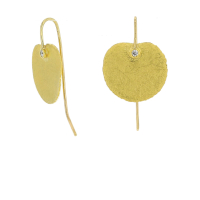 Flat 18k/22k Gold Petal and Diamond Hanging Earrings Image