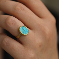Rough Turquoise Gold Ring Image