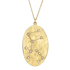 Aquarius 14k Gold Diamond Constellation Astrology Necklace Image
