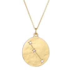 Aries 14k Gold Diamond Constellation Astrology Necklace Image