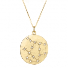 Gemini 14k Gold Diamond Constellation Astrology Necklace Image