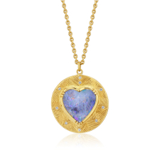 Engraved Boulder Opal Heart Necklace Image