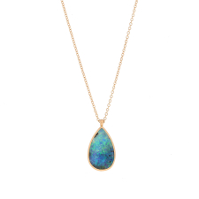 Australian Boulder Opal 18k Rose Gold Necklace Image