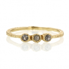 Triple Greyish Brown Diamond Yellow Gold Ring Image