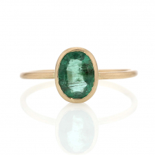 Emerald Oval 14k Gold Ring Image