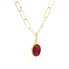 Rosecut Ruby Gold Pendant (NO CHAIN) Image