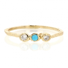 Gold Turquoise and Diamond Ring Image