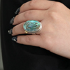 Vertical Oval Abalone Ring