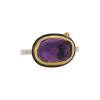 Faceted Amethyst and Diamond Ring