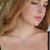 Beryl and Diamond Gold Necklace