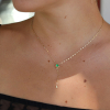 Rosecut Emerald Lariat Gold Necklace