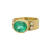 Rosecut Emerald and Diamond Ring
