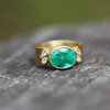 Rosecut Emerald and Diamond Ring