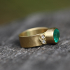 Rosecut Emerald and Diamond Ring