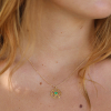 Small Emerald Mandala Gold Necklace