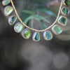 Green Tourmaline Gold Bead Necklace