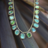 Green Tourmaline Gold Bead Necklace