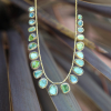 Green Tourmaline Gold Bead Necklace
