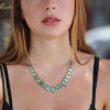 Green Tourmaline Gold Bead Necklace
