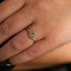 Square Rosecut Grey Diamond Gold Ring