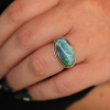 Oval Mixed Metal Boulder Opal Ring