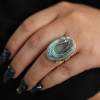 Vertical Oval Abalone Ring
