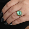 Oval Light Green Tourmaline Ring with Diamonds