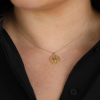 Small Emerald Mandala Gold Necklace