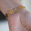 Hand Hammered Gold Cluster Link Bracelet
