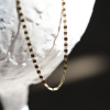 Gold Matte Flat Chain with Emerald Crystal