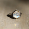 Hexagonal Moonstone Ring