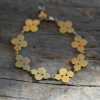 Hand Hammered Gold Cluster Link Bracelet