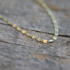 Gold Matte Flat Chain with Emerald Crystal
