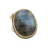 Large Oval Faceted Labradorite Ring