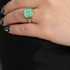 Oval Light Green Tourmaline Ring with Diamonds