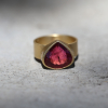 Teardrop Pink Tourmaline Rosecut Ring