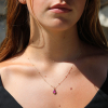 Teardrop Ruby and Diamond Necklace