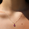 Teardrop Ruby and Diamond Necklace