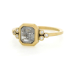 Square Rosecut Grey Diamond Gold Ring