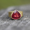 Teardrop Pink Tourmaline Rosecut Ring