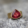 Teardrop Pink Tourmaline Rosecut Ring